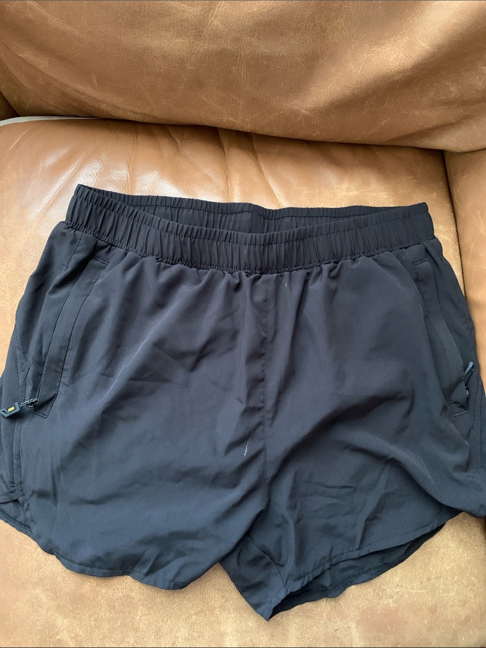 Men's Black Athletic Running Shorts with Elastic Waist